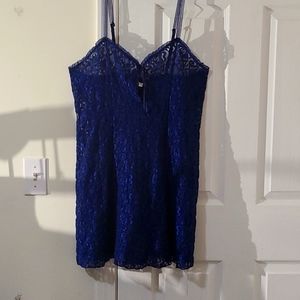Navy lace slip
